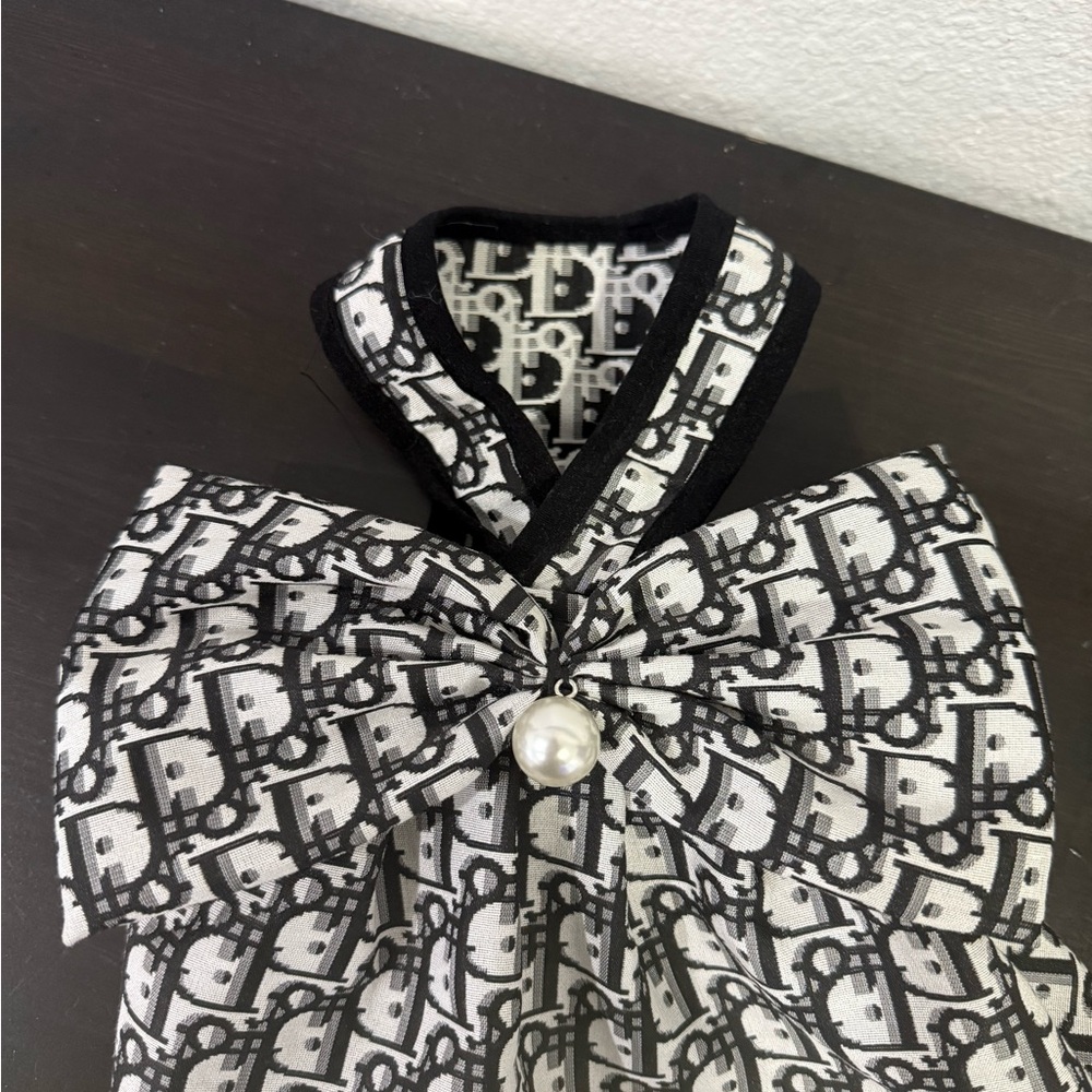 Designer Black and White Dog Dress - Picture 3 of 3